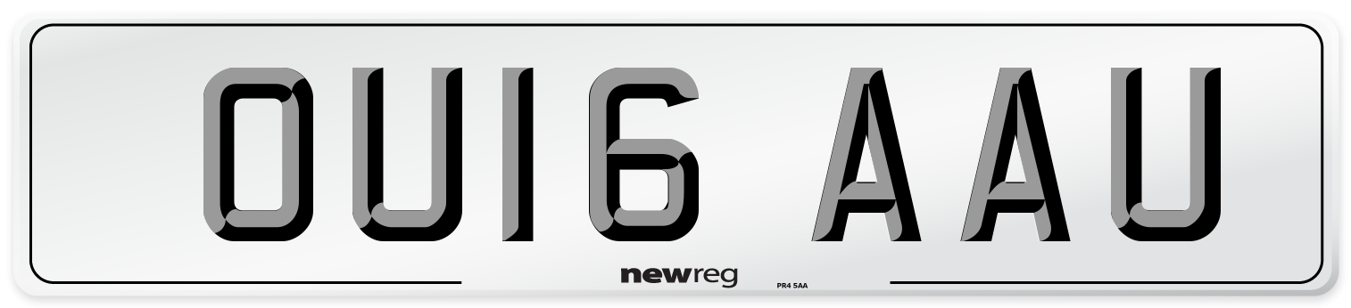 OU16 AAU Number Plate from New Reg